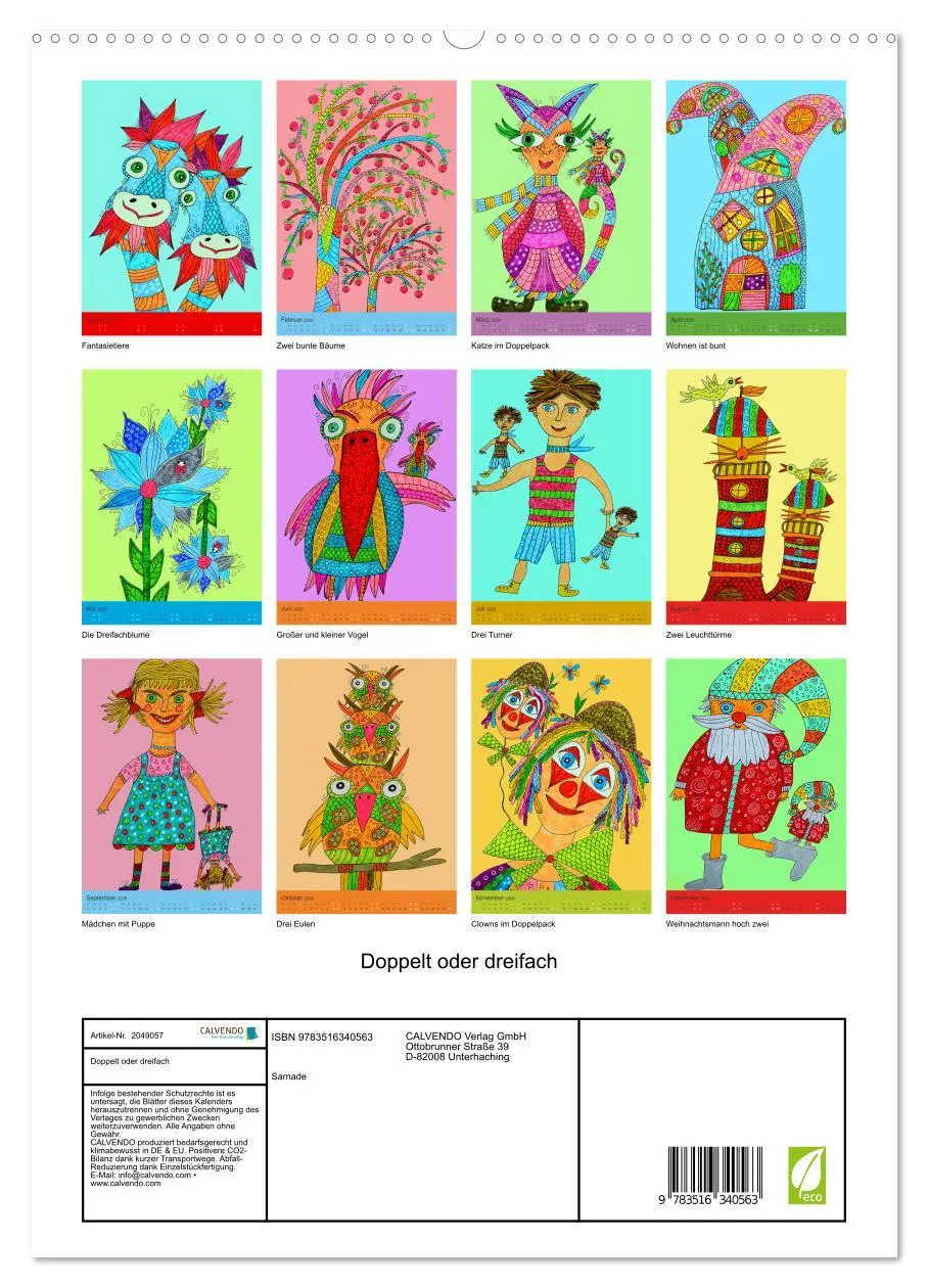 Bild: 9783516340563 | Doppelt oder dreifach (hochwertiger Premium Wandkalender 2026 DIN...