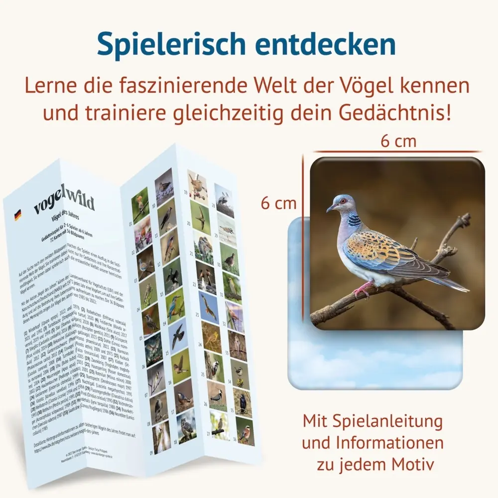 Bild: 4260472860663 | Vogelwild - Memospiel | Die Vögel des Jahres von 1985-2023 | Spiel