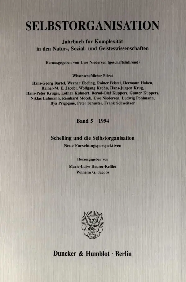 Cover: 9783428080663 | Schelling und die Selbstorganisation | Neue Forschungsperspektiven