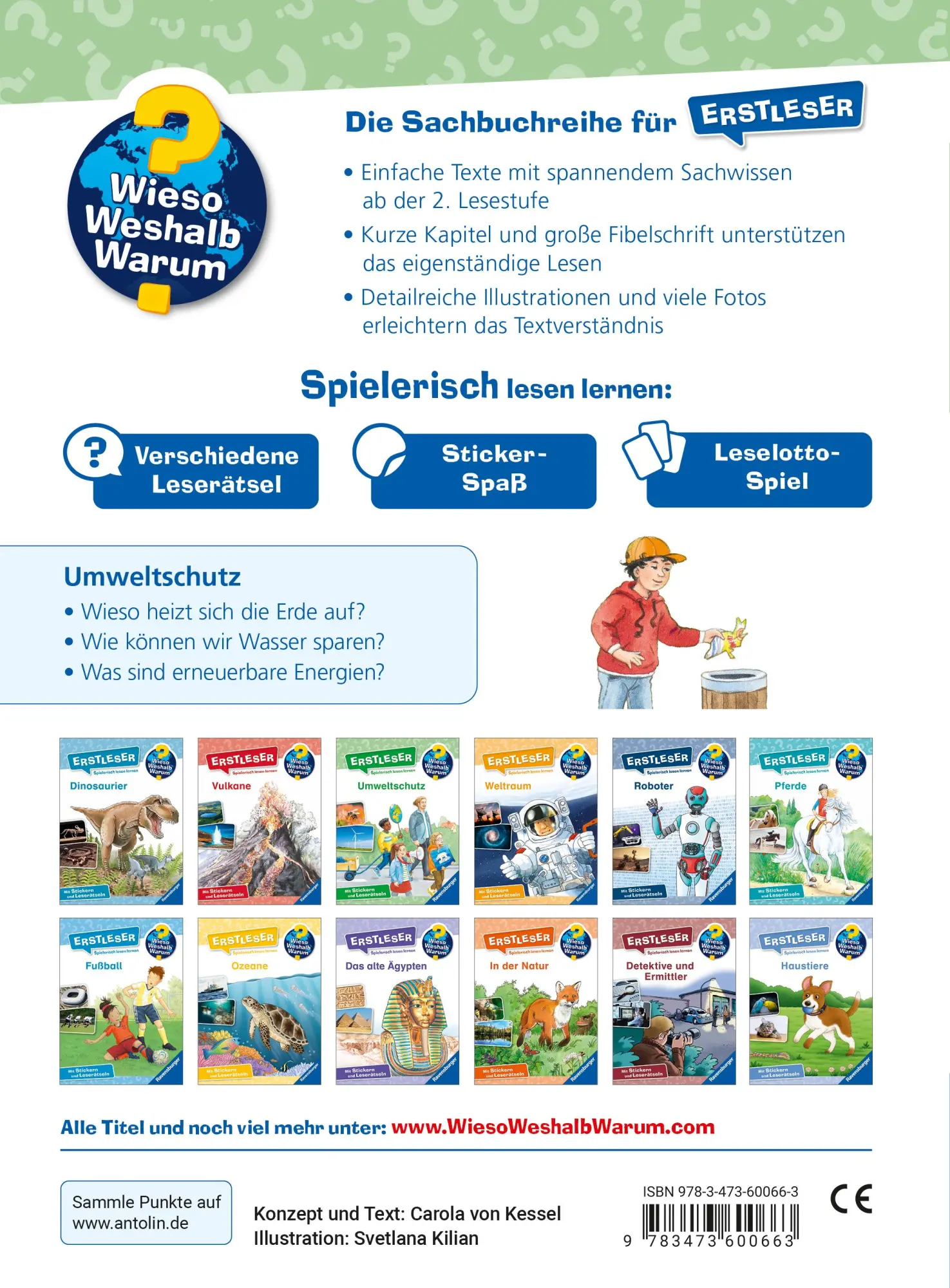 Rückseite: 9783473600663 | Wieso? Weshalb? Warum? Erstleser, Band 13 - Umweltschutz | Kessel