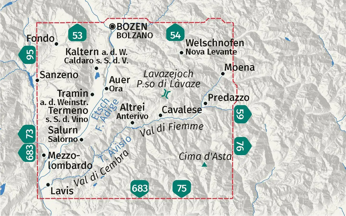 Bild: 9783991540663 | KOMPASS Wanderkarte 74 Südtirols Süden / Bolzano Vigneti e...