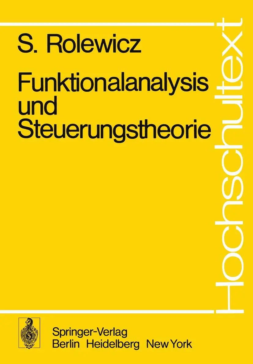 Cover: 9783540080763 | Funktionalanalysis und Steuerungstheorie | S. Rolewicz | Taschenbuch