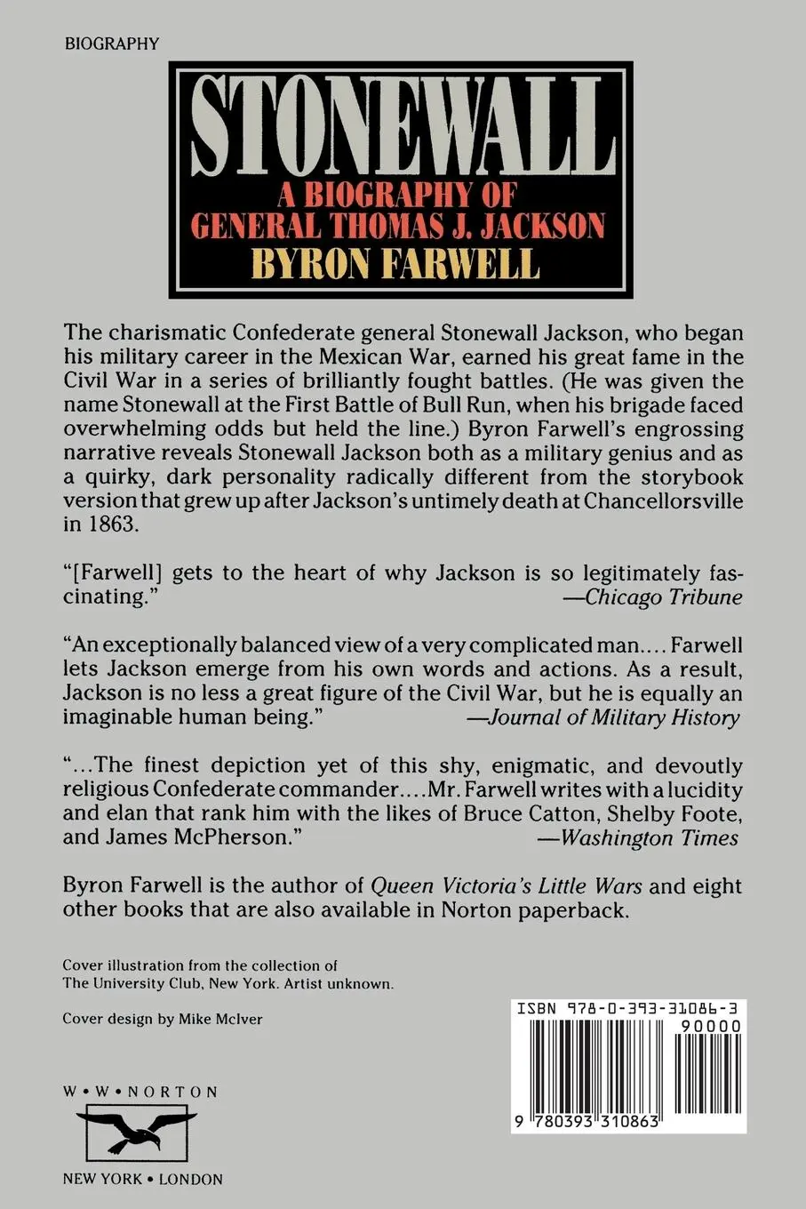 Rückseite: 9780393310863 | Stonewall | A Biography of General Thomas J. Jackson | Byron Farwell