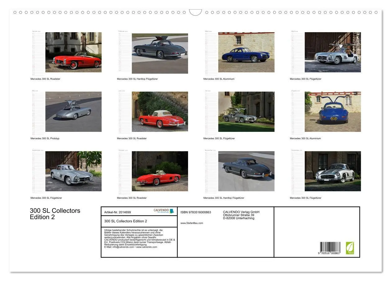 Bild: 9783516000863 | 300 SL Collectors Edition 2 (Wandkalender 2026 DIN A2 quer),...