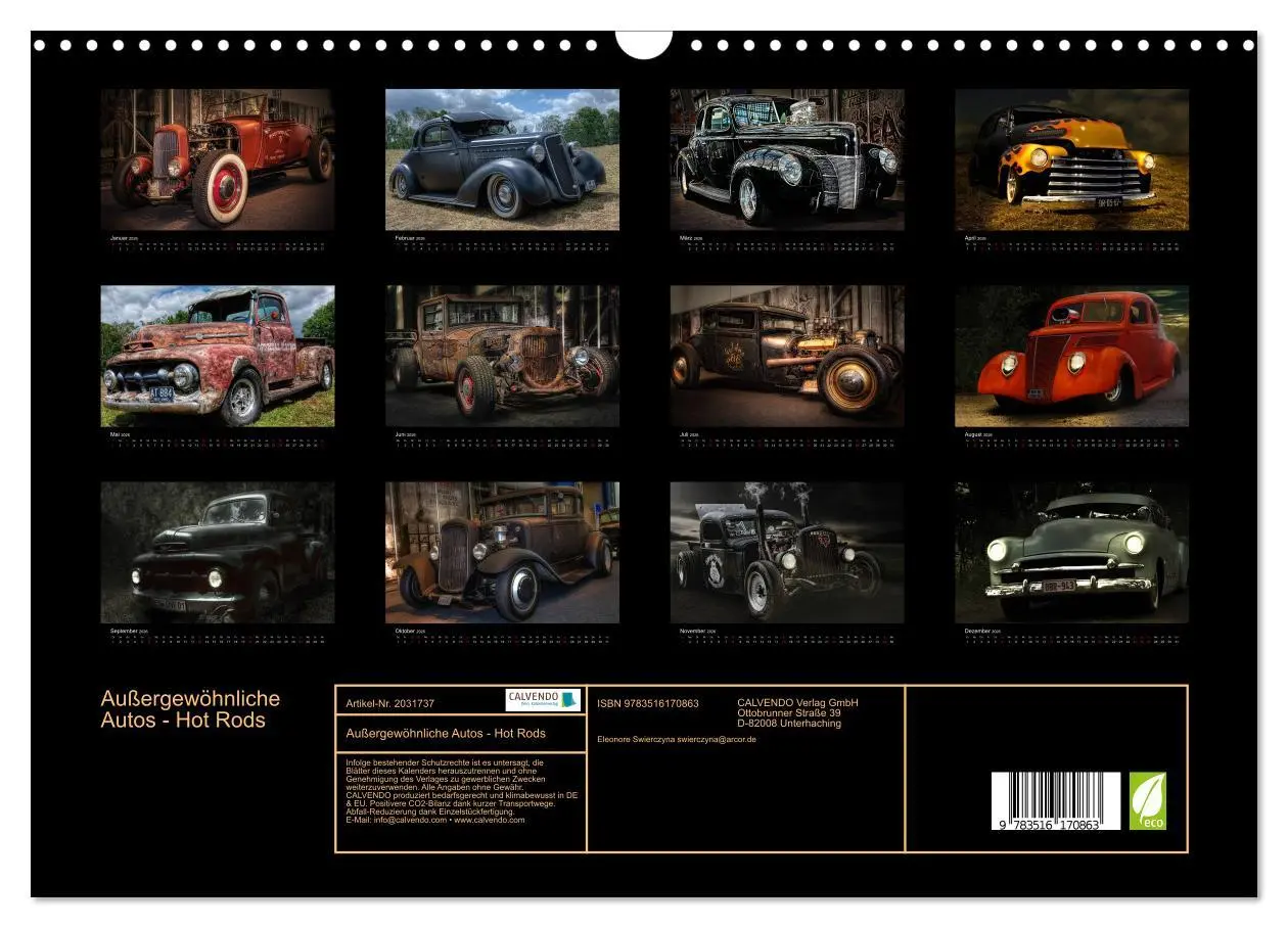 Bild: 9783516170863 | Außergewöhnliche Autos - Hot Rods (Wandkalender 2026 DIN A3 quer),...