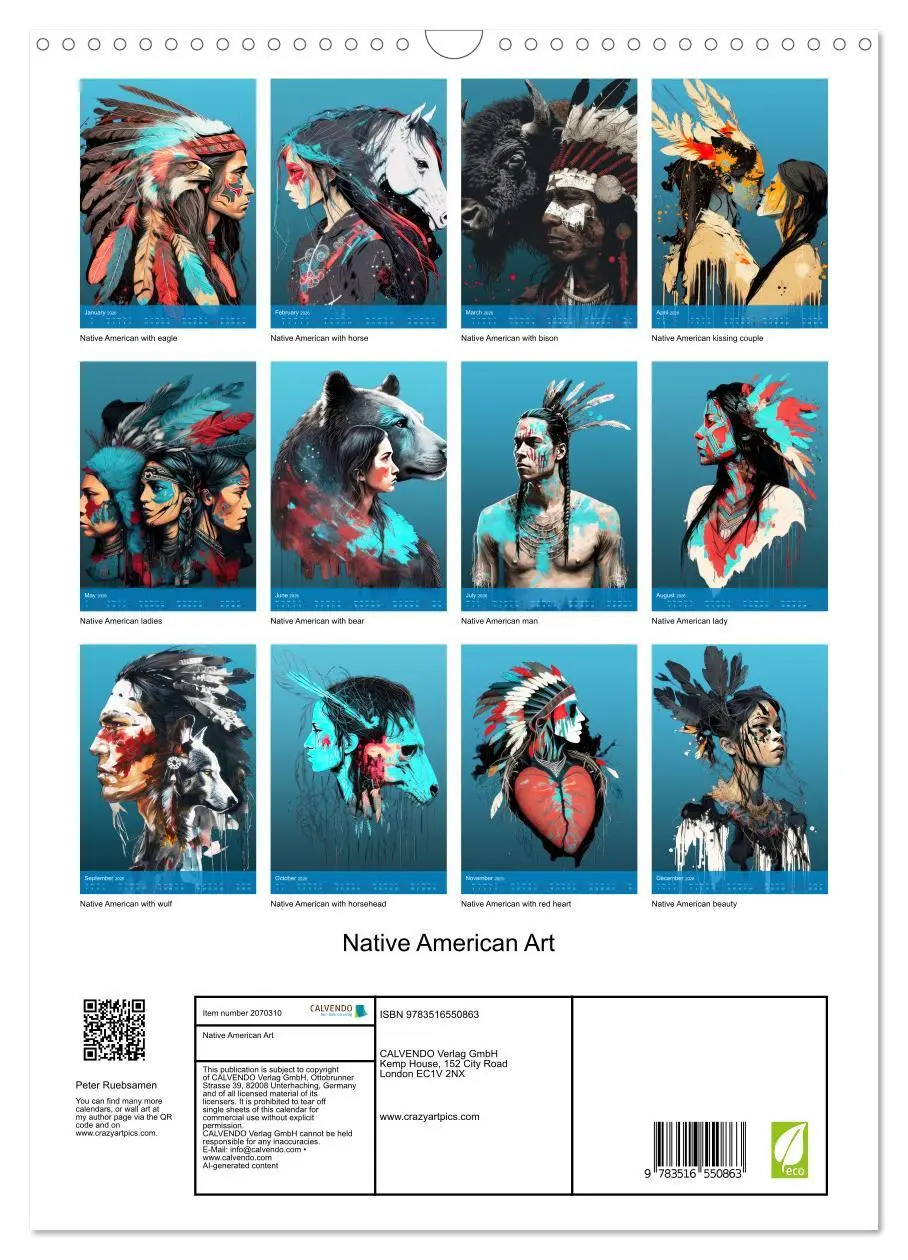 Bild: 9783516550863 | Native American Art (Wall Calendar 2026 DIN A3 portrait), CALVENDO...
