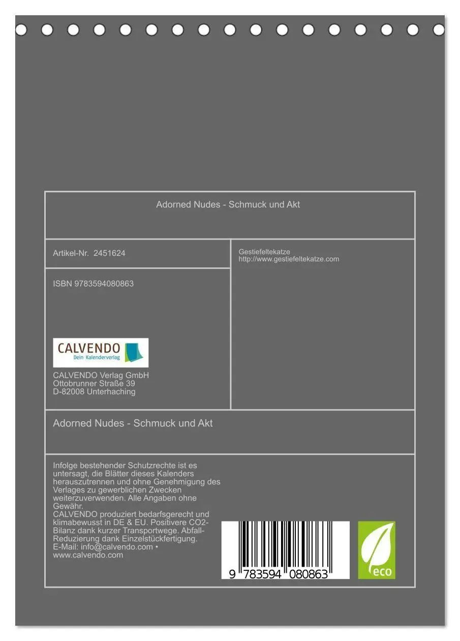 Bild: 9783594080863 | Adorned Nudes - Schmuck und Akt (Tischkalender 2027 DIN A5 hoch),...