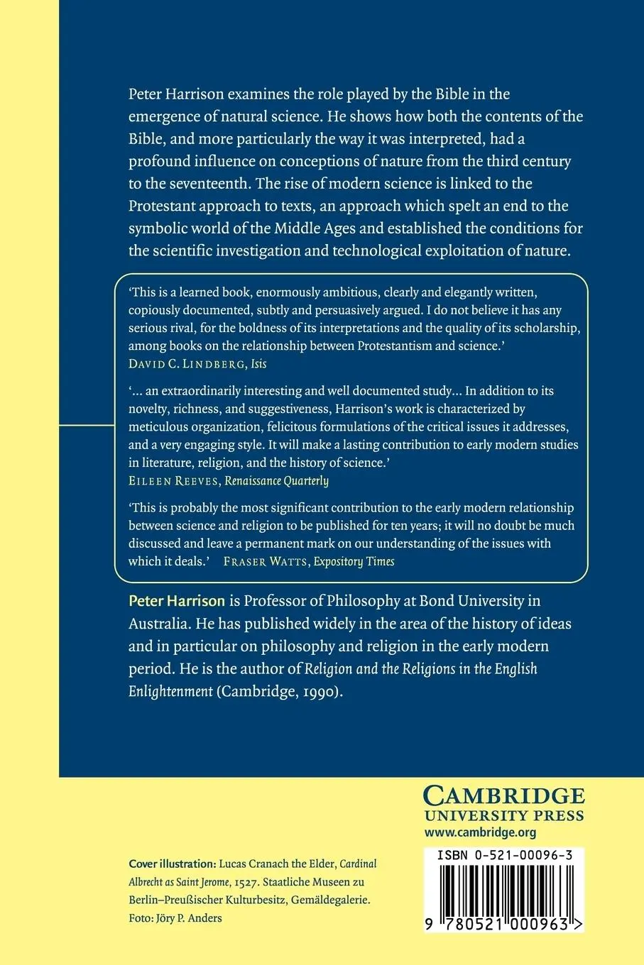Rückseite: 9780521000963 | The Bible, Protestantism, and the Rise of Natural Science | Harrison