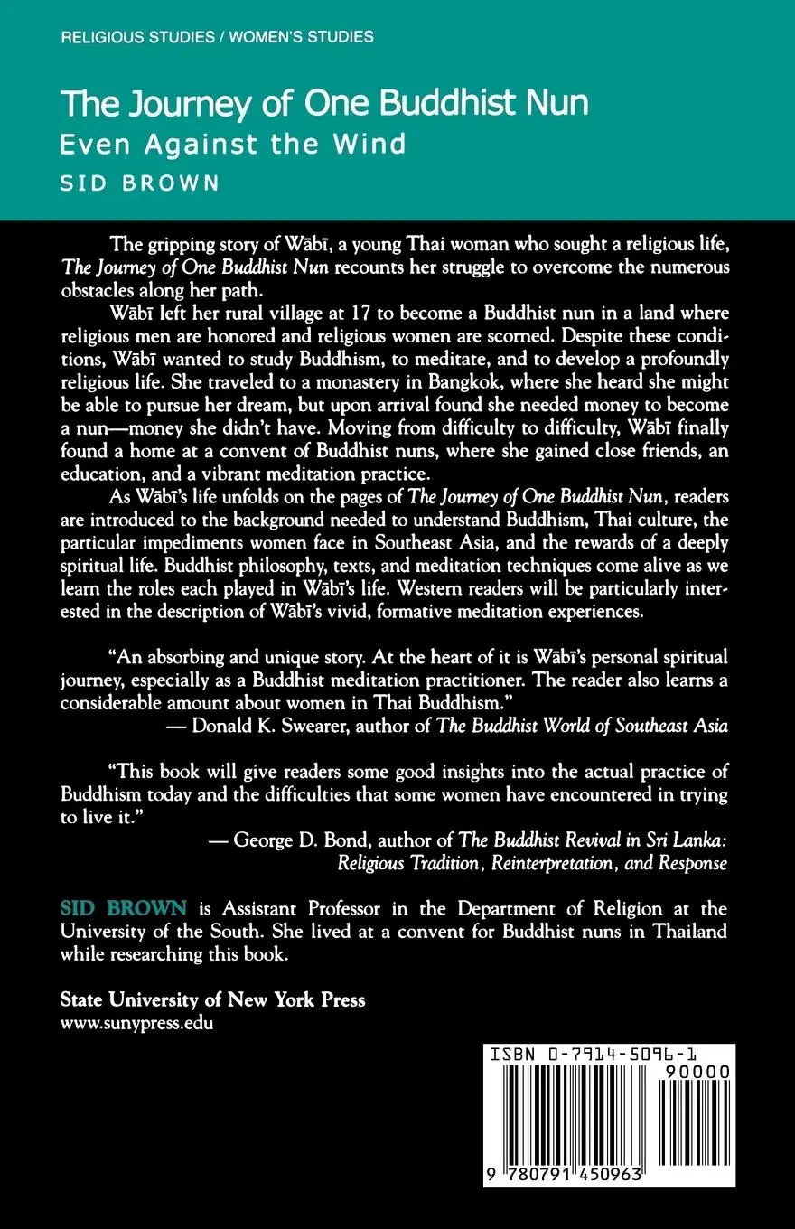 Rückseite: 9780791450963 | The Journey of One Buddhist Nun | Even Against the Wind | Sid Brown