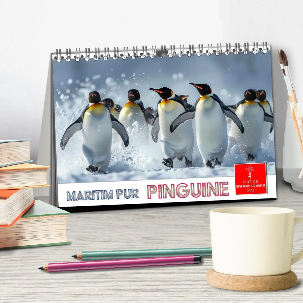 Bild: 9783457380963 | Maritim pur - Pinguine (Tischkalender 2026 DIN A5 quer), CALVENDO...