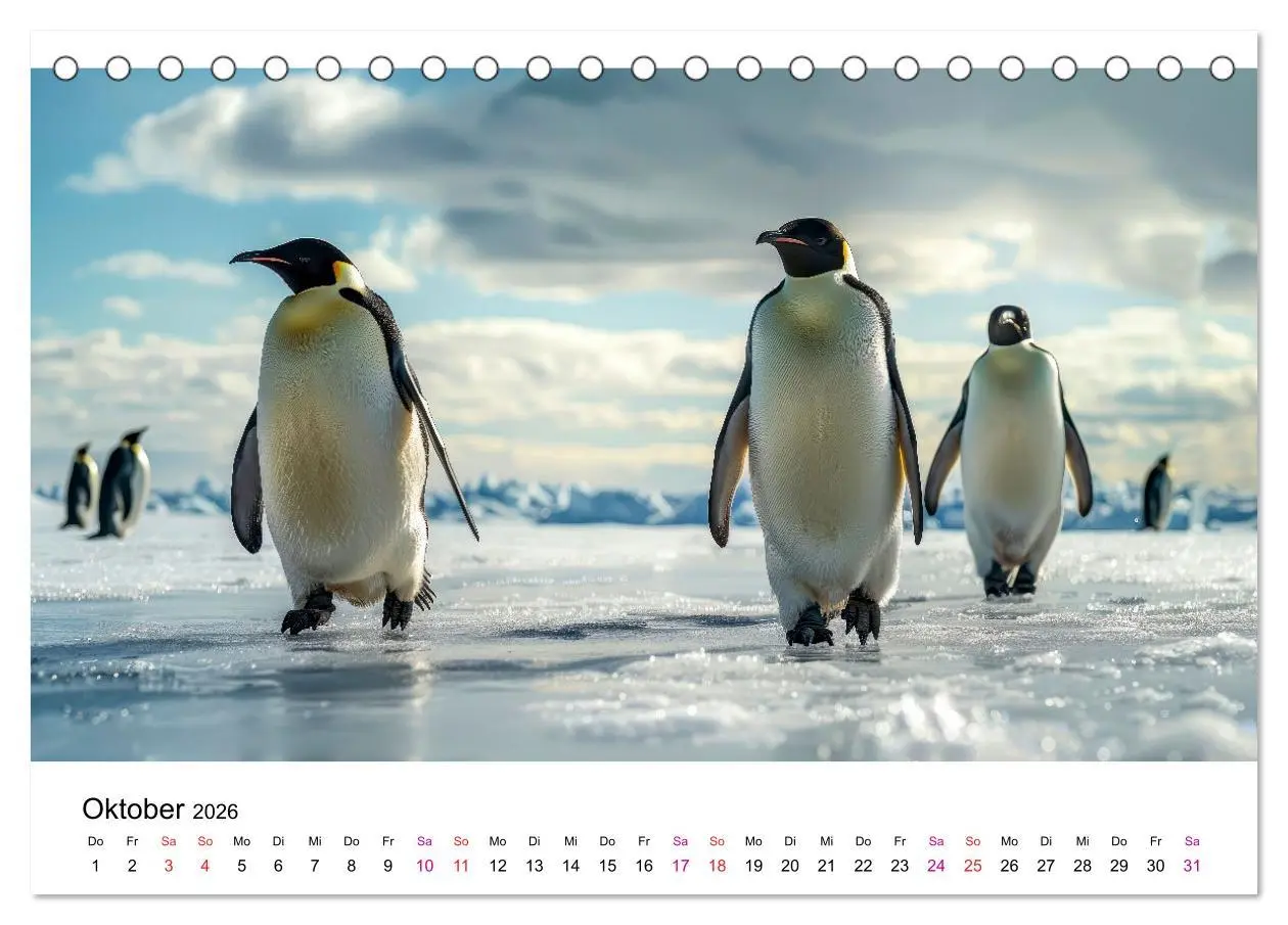 Bild: 9783457380963 | Maritim pur - Pinguine (Tischkalender 2026 DIN A5 quer), CALVENDO...