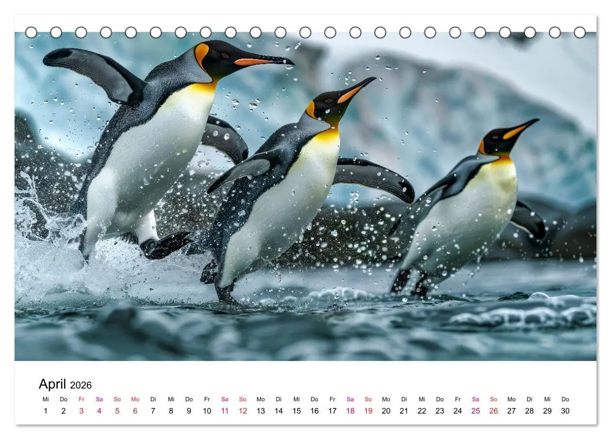 Bild: 9783457380963 | Maritim pur - Pinguine (Tischkalender 2026 DIN A5 quer), CALVENDO...