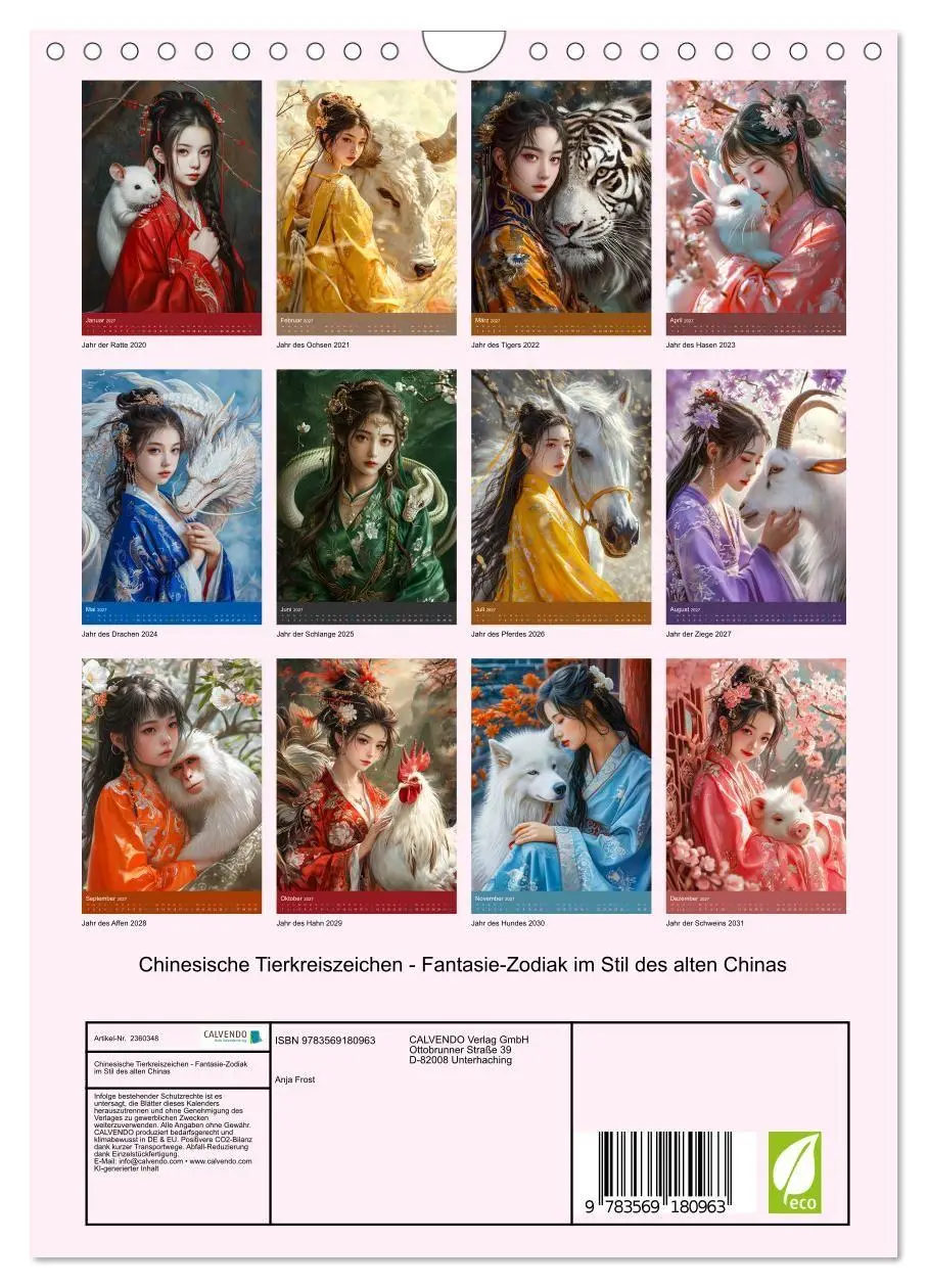 Bild: 9783569180963 | Chinesische Tierkreiszeichen - Fantasie-Zodiak im Stil des alten...