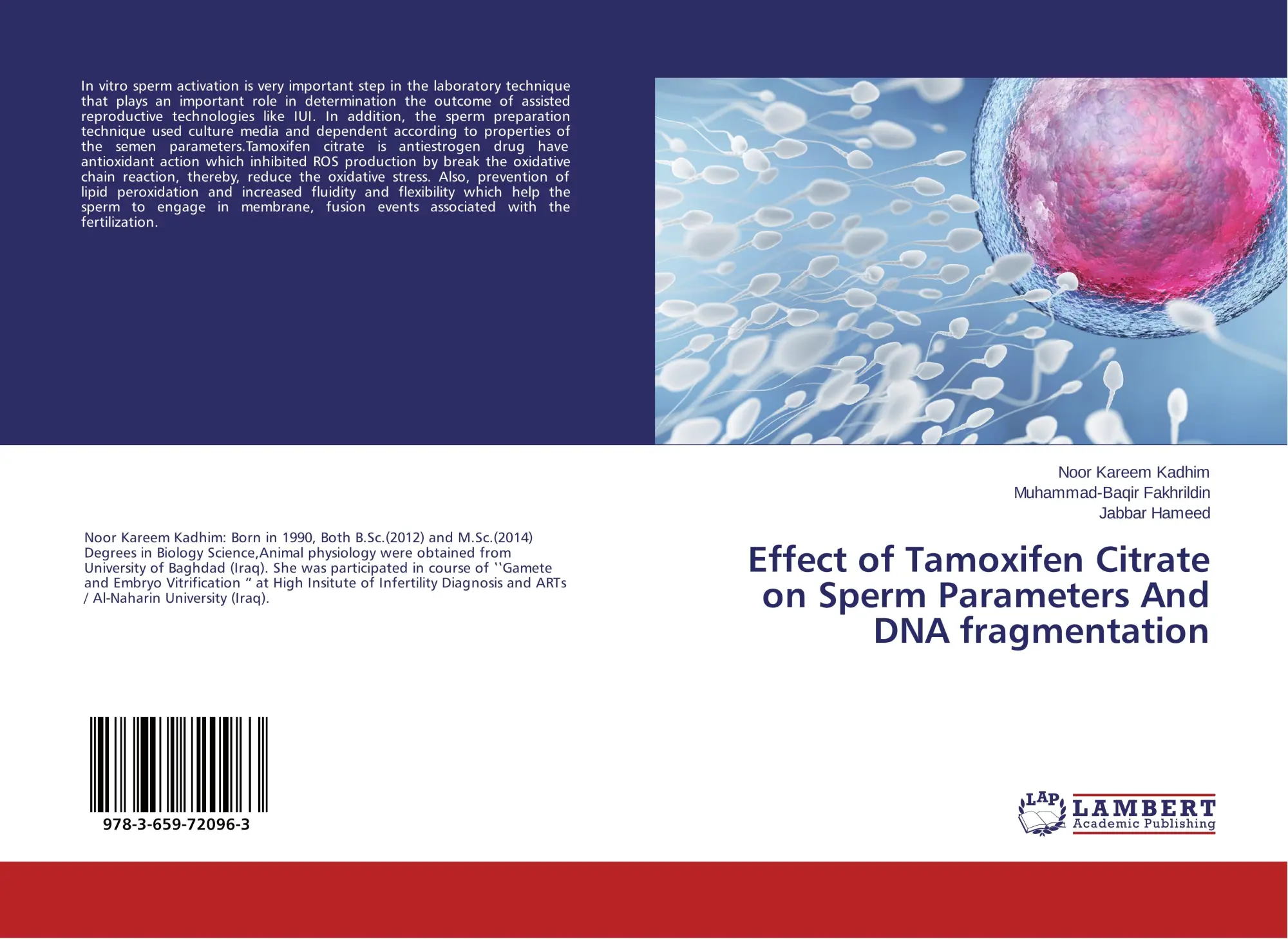 Cover: 9783659720963 | Effect of Tamoxifen Citrate on Sperm Parameters And DNA fragmentation