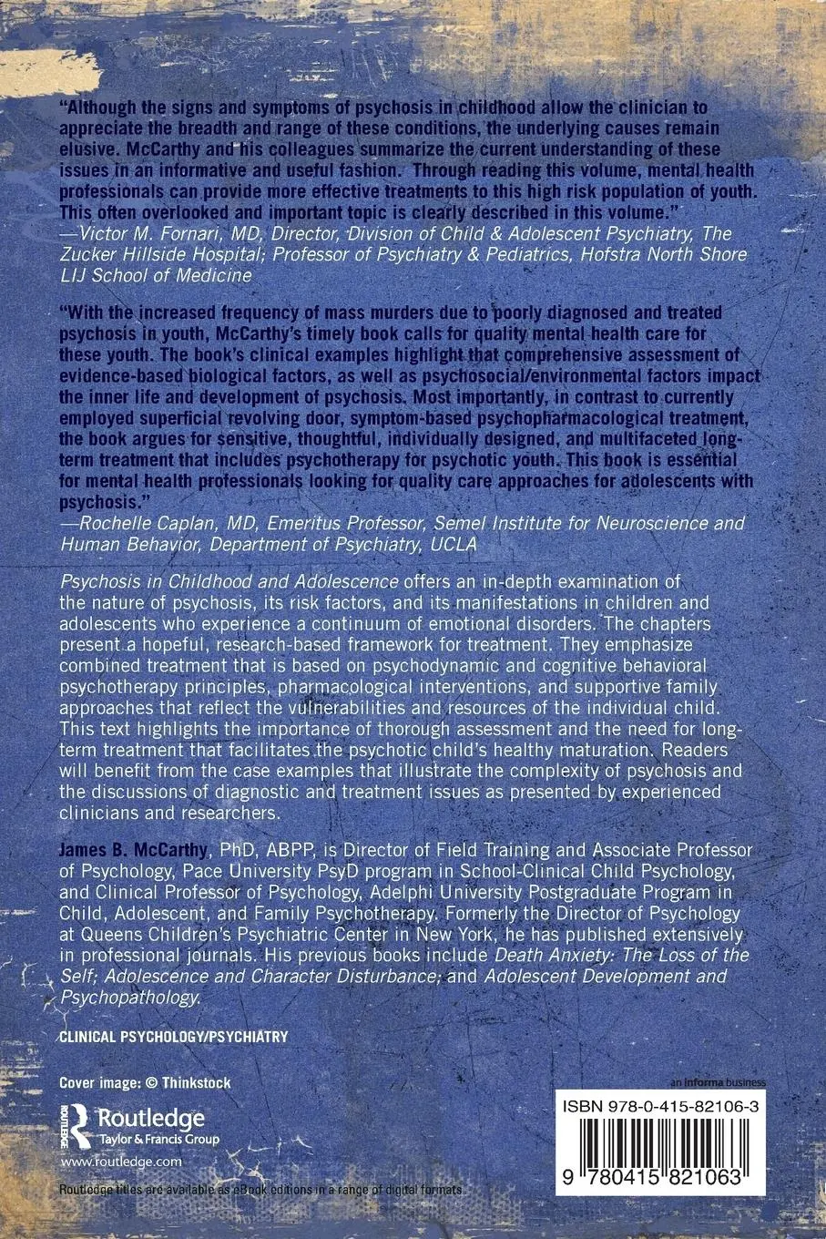 Rückseite: 9780415821063 | Psychosis in Childhood and Adolescence | James B. Mccarthy | Buch