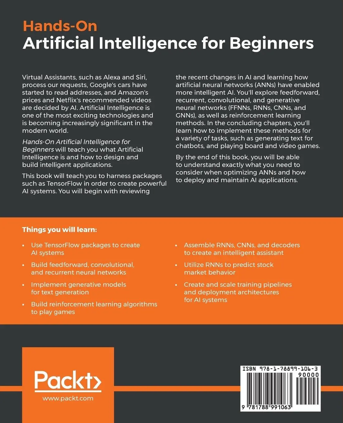Rückseite: 9781788991063 | Hands-On Artificial Intelligence for Beginners | Patrick D. Smith