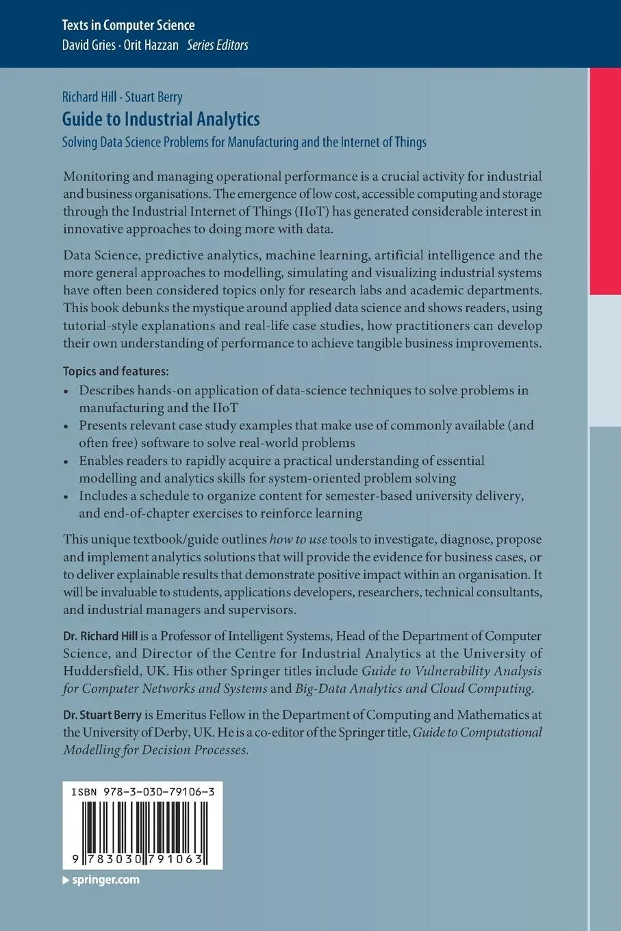 Rückseite: 9783030791063 | Guide to Industrial Analytics | Richard Hill (u. a.) | Taschenbuch