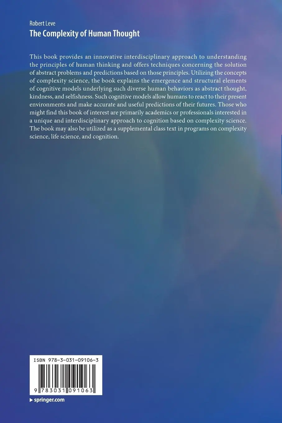 Rückseite: 9783031091063 | The Complexity of Human Thought | Robert Leve | Taschenbuch | xiv