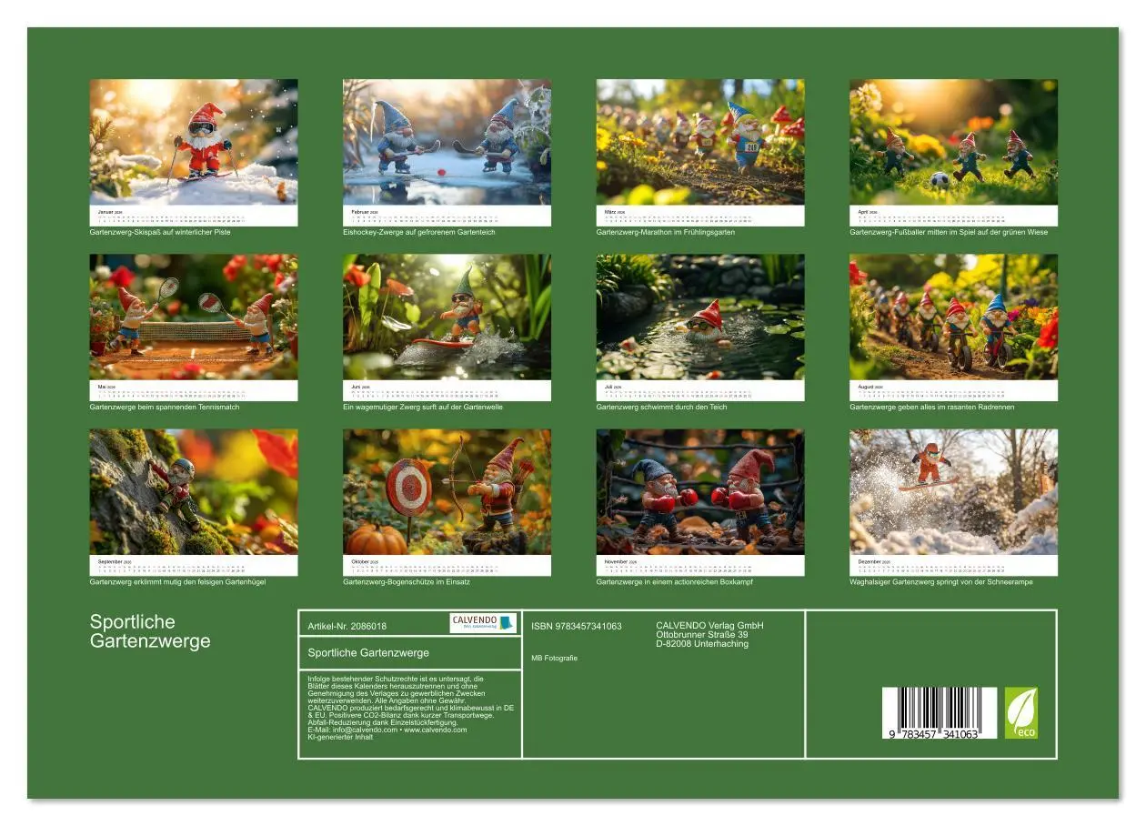 Bild: 9783457341063 | Sportliche Gartenzwerge (hochwertiger Premium Wandkalender 2026 DIN...