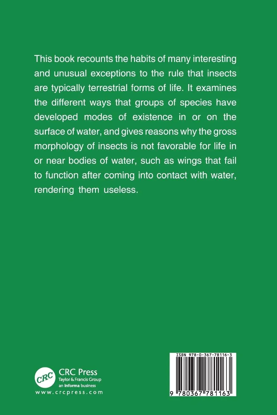 Rückseite: 9780367781163 | Ecological Strategies of Aquatic Insects | Charles W. Heckman | Buch