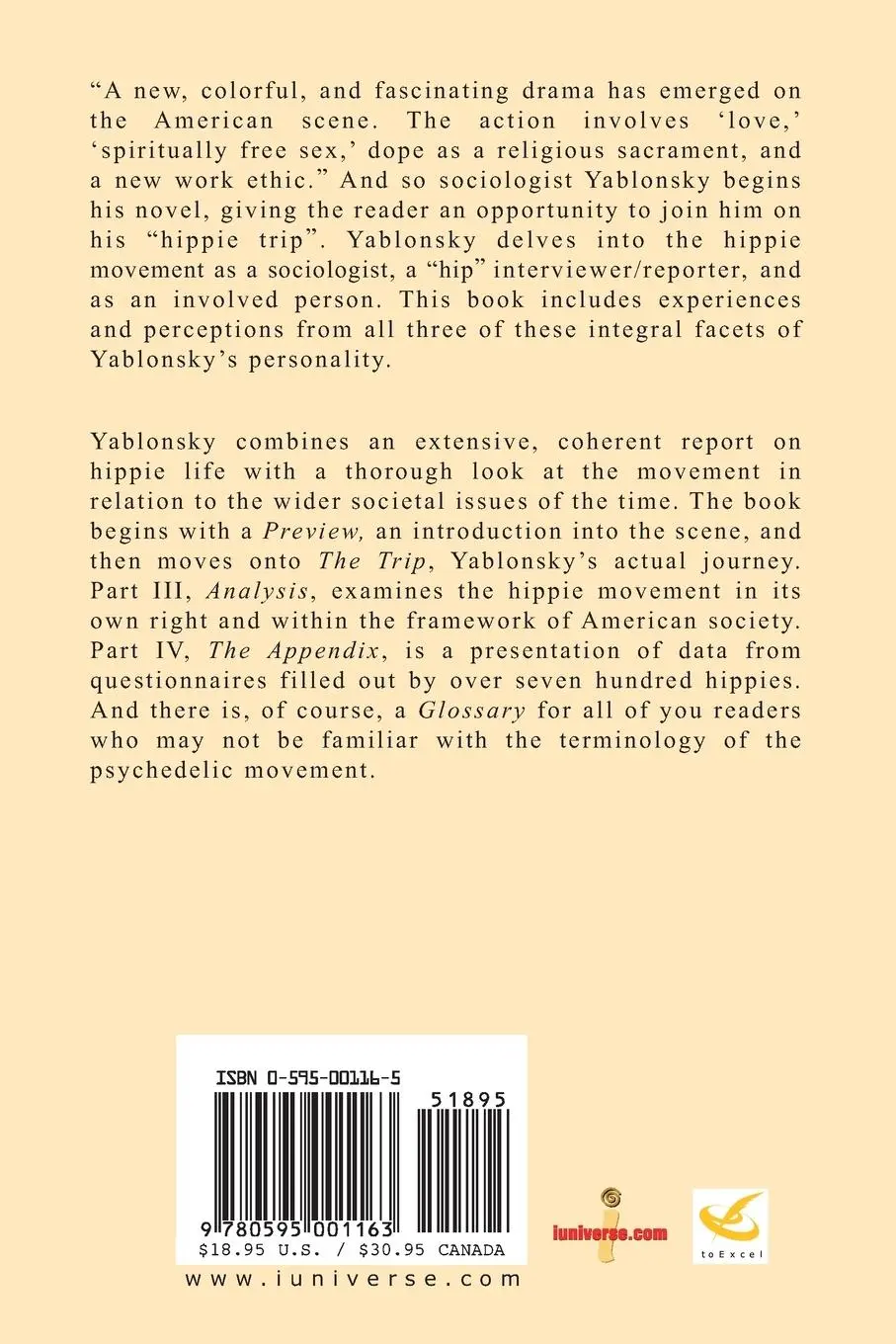 Rückseite: 9780595001163 | The Hippie Trip | Lewis Yablonsky | Taschenbuch | Englisch | 2000