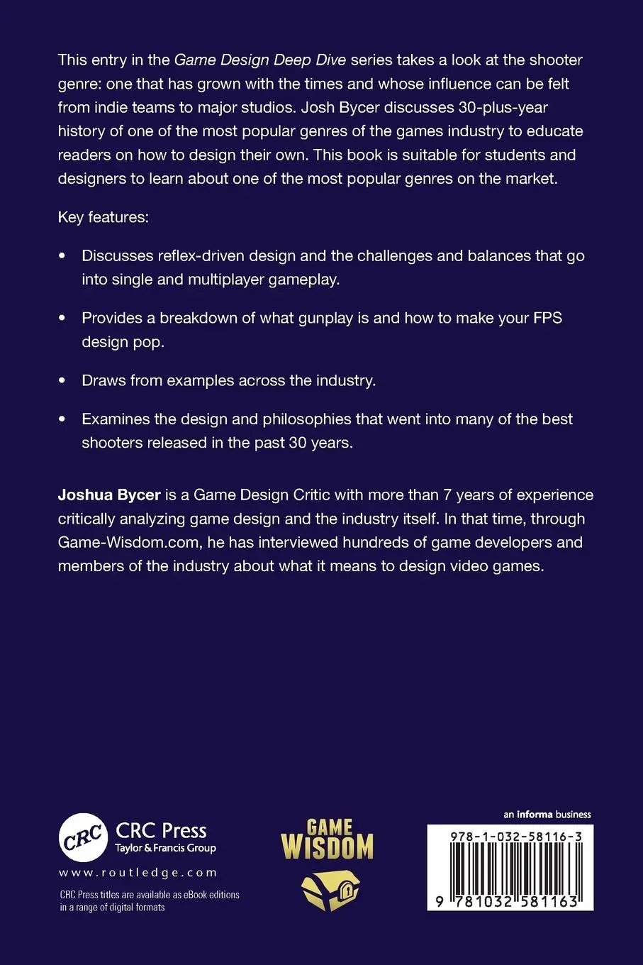 Rückseite: 9781032581163 | Game Design Deep Dive | Shooters | Joshua Bycer | Taschenbuch | 2024