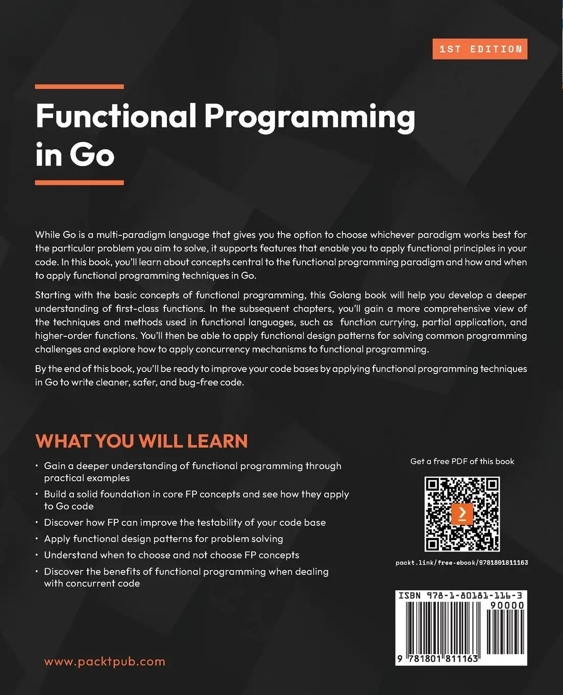 Rückseite: 9781801811163 | Functional Programming in Go | Dylan Meeus | Taschenbuch | Englisch
