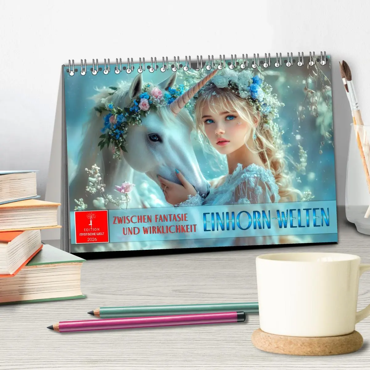 Bild: 9783457261163 | Einhorn-Welten - zwischen Fantasie und Wirklichkeit (Tischkalender...