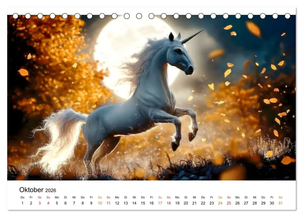 Bild: 9783457261163 | Einhorn-Welten - zwischen Fantasie und Wirklichkeit (Tischkalender...