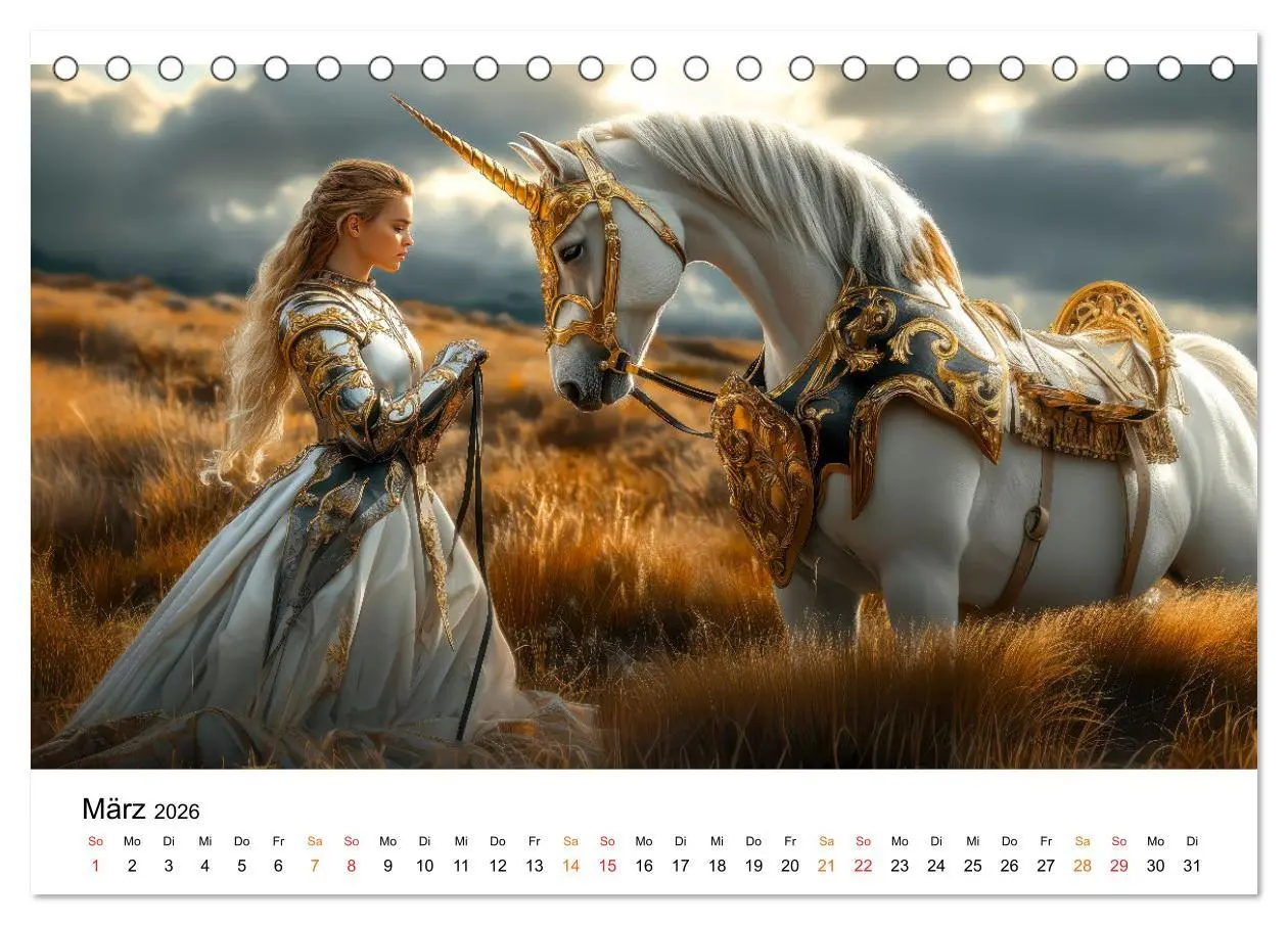 Bild: 9783457261163 | Einhorn-Welten - zwischen Fantasie und Wirklichkeit (Tischkalender...