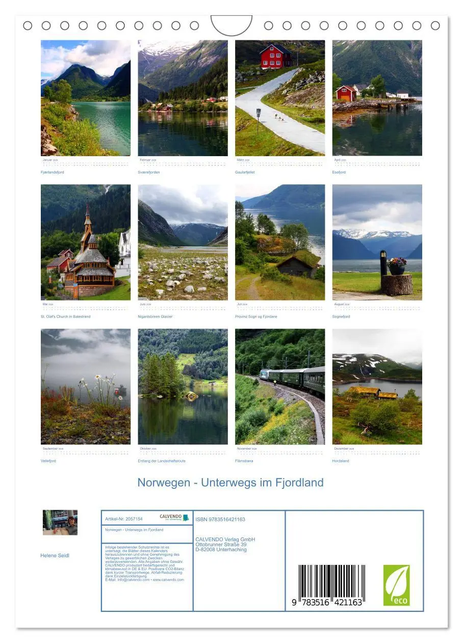 Bild: 9783516421163 | Norwegen - Unterwegs im Fjordland (Wandkalender 2026 DIN A4 hoch),...