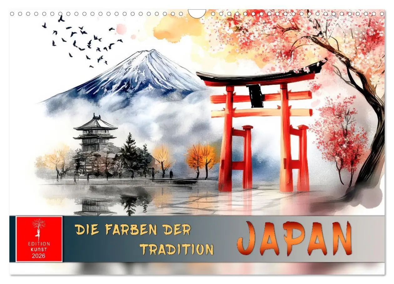 Cover: 9783457251263 | Japan - die Farben der Tradition (Wandkalender 2026 DIN A3 quer),...
