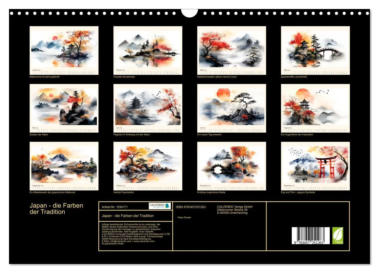 Bild: 9783457251263 | Japan - die Farben der Tradition (Wandkalender 2026 DIN A3 quer),...
