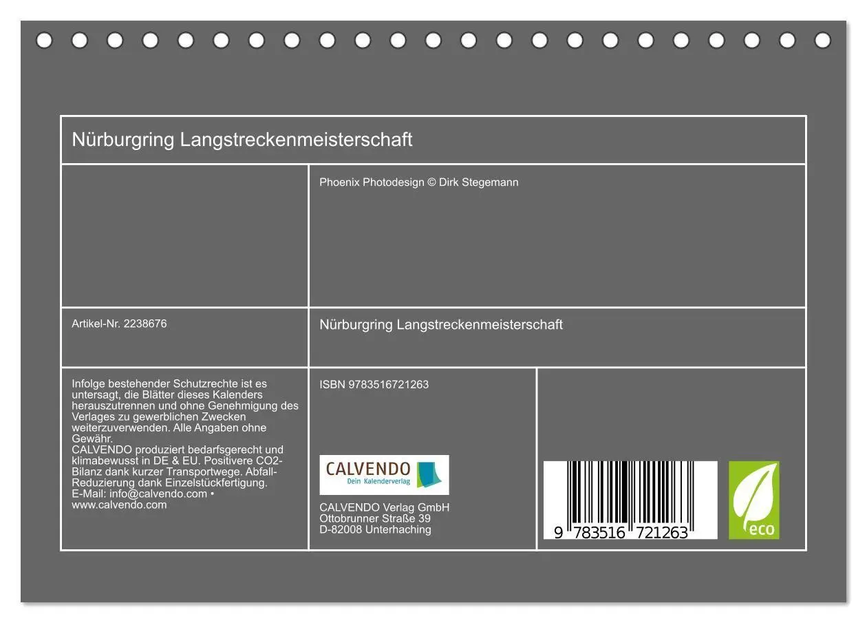 Bild: 9783516721263 | Nürburgring Langstreckenmeisterschaft (Tischkalender 2026 DIN A5...