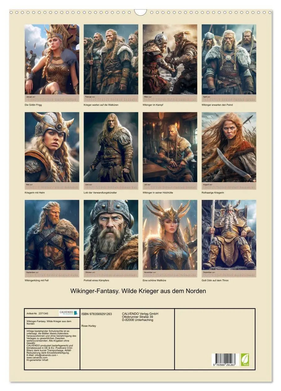 Bild: 9783569291263 | Wikinger-Fantasy. Wilde Krieger aus dem Norden (Wandkalender 2027...