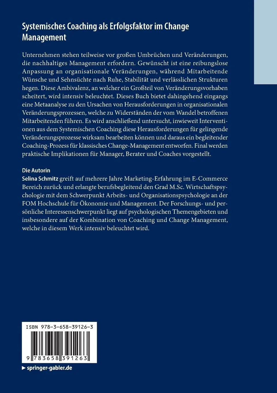 Rückseite: 9783658391263 | Systemisches Coaching als Erfolgsfaktor im Change Management | Schmitz