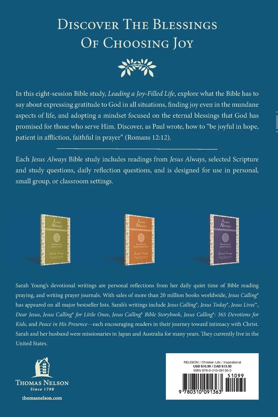 Rückseite: 9780310091363 | Leading a Joy-Filled Life Softcover | Sarah Young | Taschenbuch | 2019