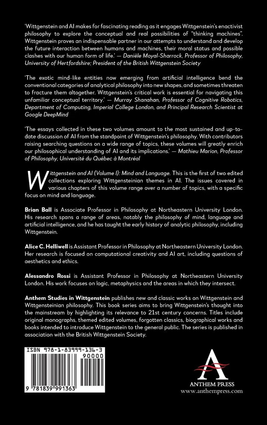 Rückseite: 9781839991363 | Wittgenstein and Artificial Intelligence, Volume I | Mind and Language