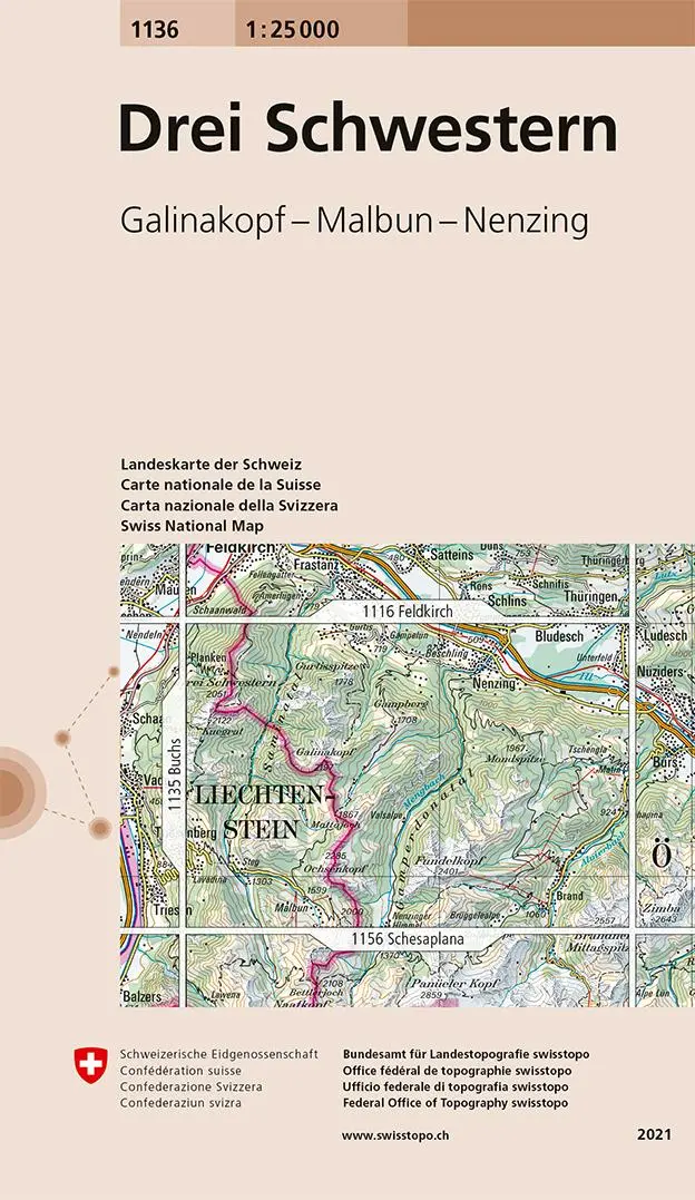 Cover: 9783302011363 | Swisstopo 1 : 25 000 Drei Schwestern | swisstopo | (Land-)Karte | 2021