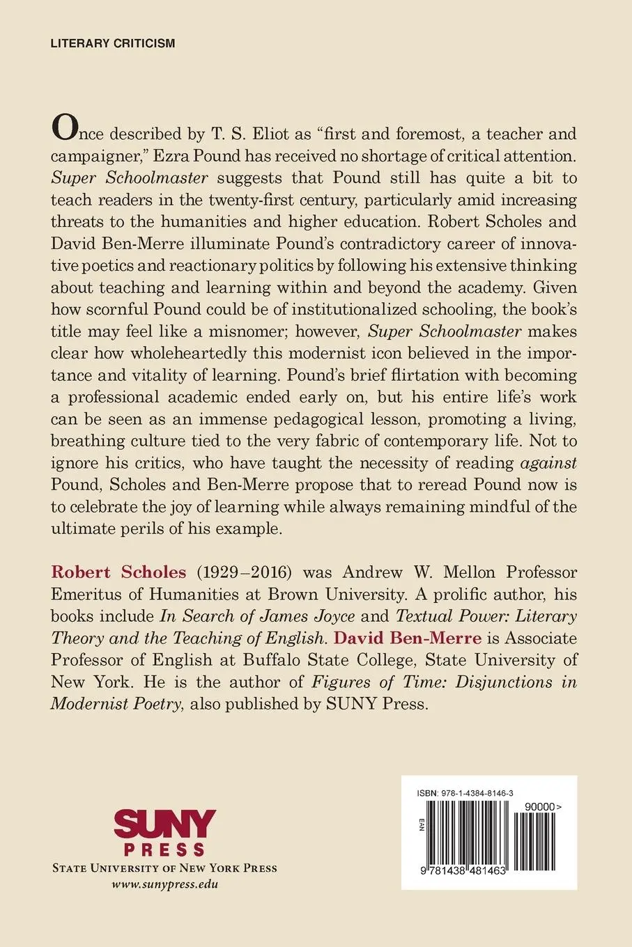 Rückseite: 9781438481463 | Super Schoolmaster | Ezra Pound as Teacher, Then and Now | Taschenbuch