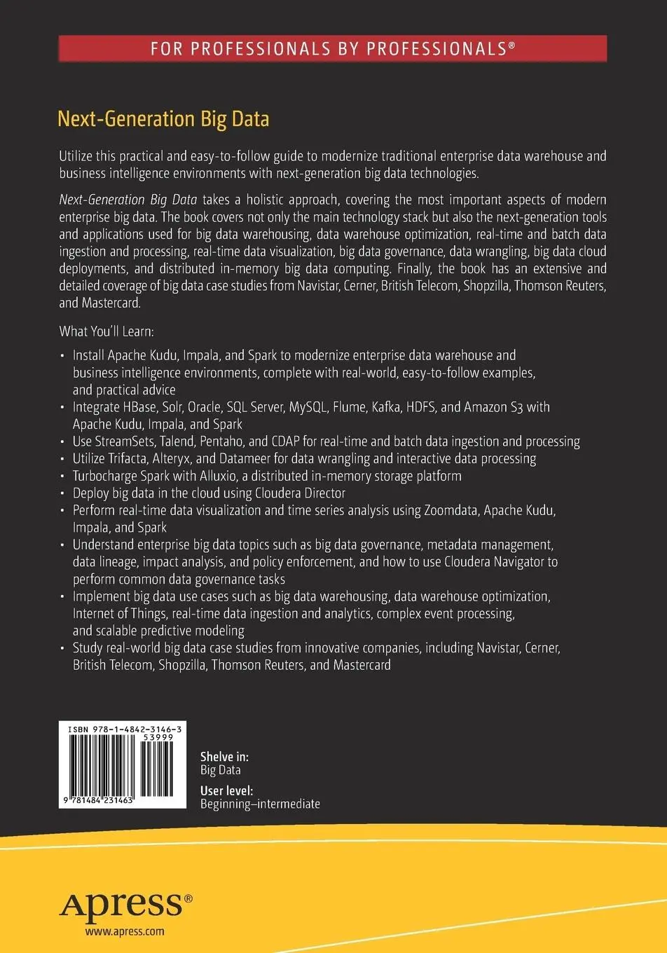 Rückseite: 9781484231463 | Next-Generation Big Data | Butch Quinto | Taschenbuch | xxiii | 2018