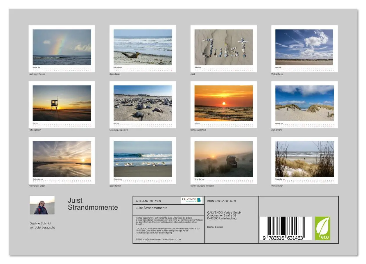 Bild: 9783516631463 | Juist Strandmomente (Wandkalender 2026 DIN A4 quer), CALVENDO...