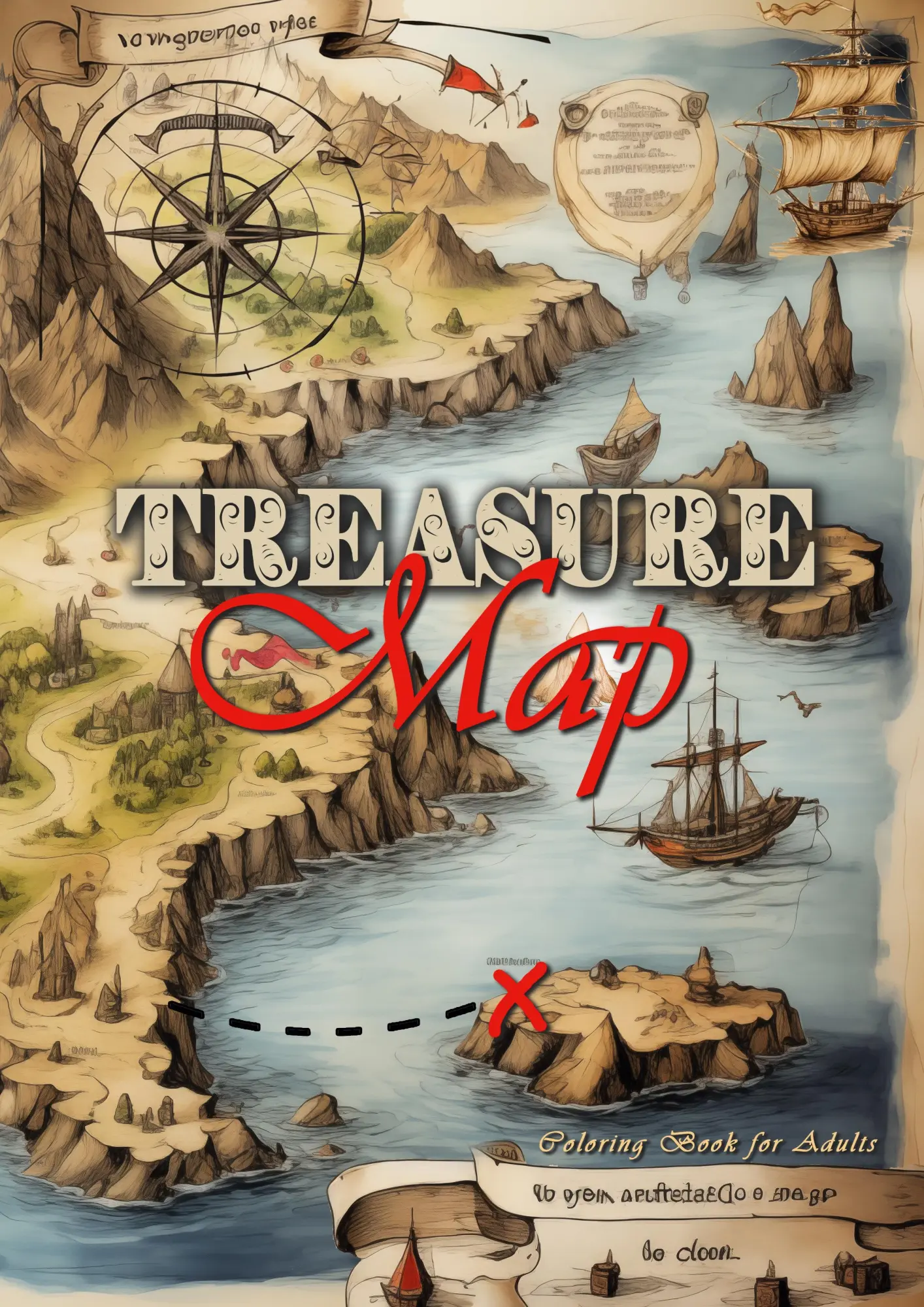 Cover: 9783758431463 | Treasure Maps Coloring Book for Adults | Monsoon Publishing | Buch