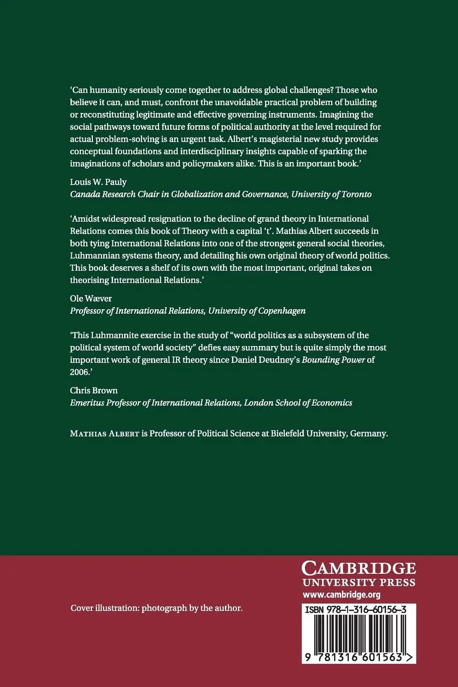 Rückseite: 9781316601563 | A Theory of World Politics | Mathias Albert | Taschenbuch | Englisch