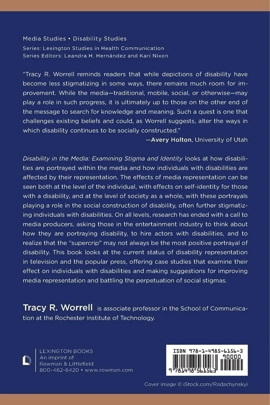 Rückseite: 9781498561563 | Disability in the Media | Examining Stigma and Identity | Worrell
