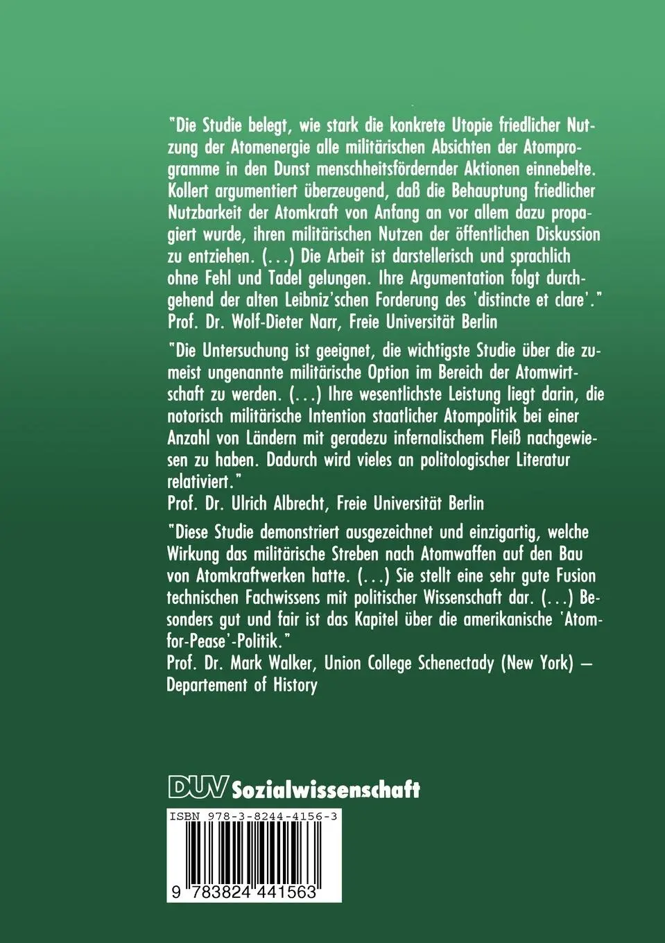 Rückseite: 9783824441563 | Die Politik der latenten Proliferation | Roland Kollert | Taschenbuch