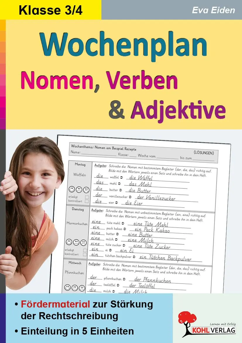 Cover: 9783988411563 | Wochenplan Nomen, Verben &amp; Adjektive | Eva Eiden | Taschenbuch | 76 S.