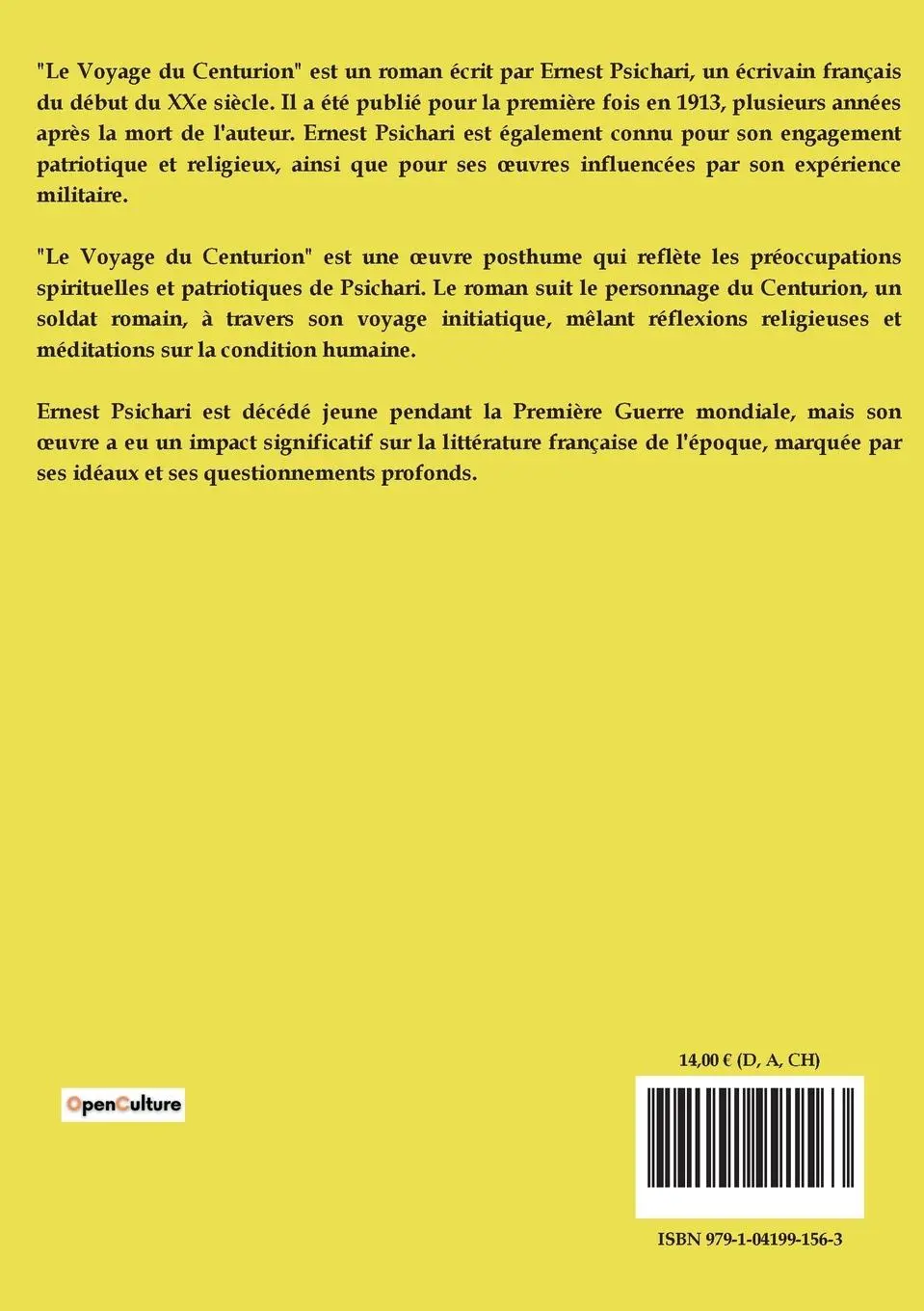 Rückseite: 9791041991563 | Le voyage du centurion | Ernest Psichari | Taschenbuch | Französisch