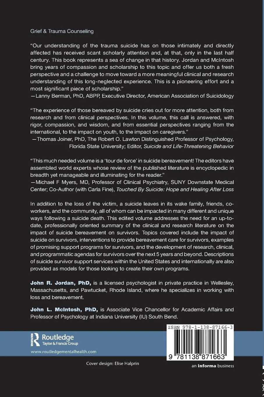 Rückseite: 9781138871663 | Grief After Suicide | John R. Jordan (u. a.) | Taschenbuch | Englisch