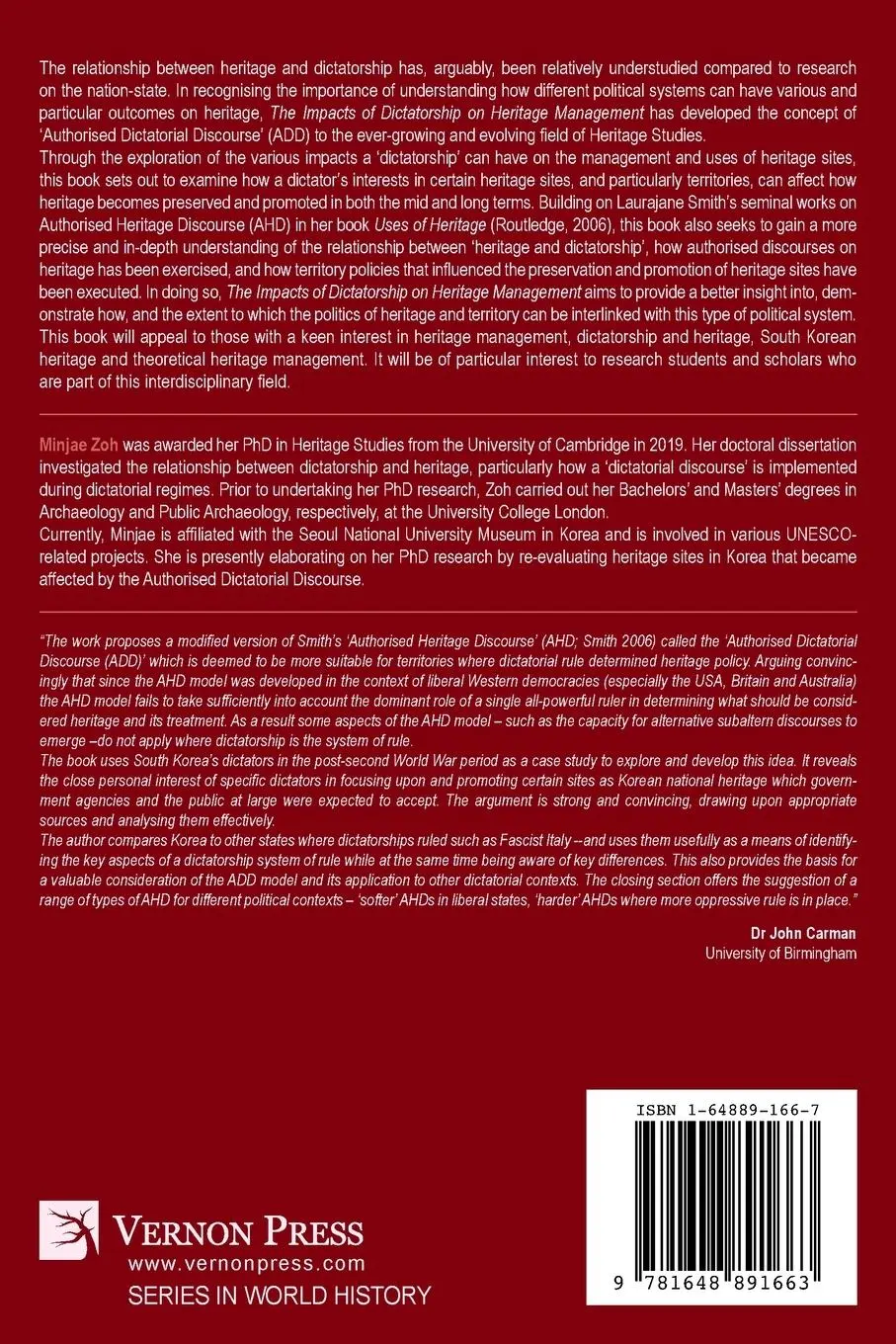 Rückseite: 9781648891663 | The Impacts of Dictatorship on Heritage Management | Minjae Zoh | Buch